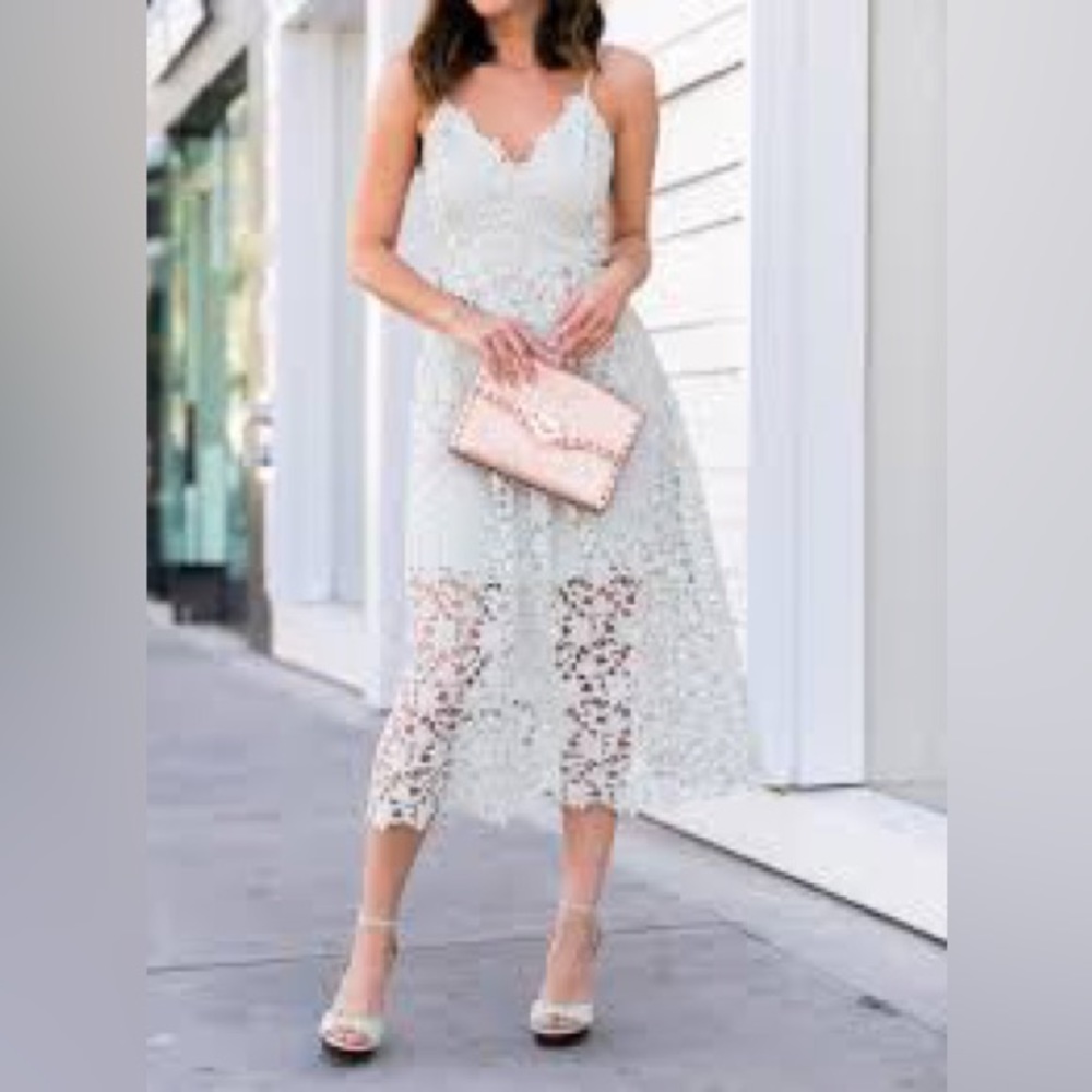 Astr Lace Midi Dress